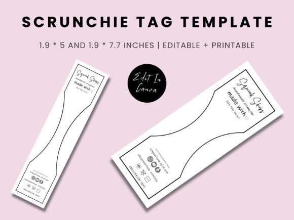 Download Canva Printable Scrunchie Tag Template - Scrunchie tag template Collection