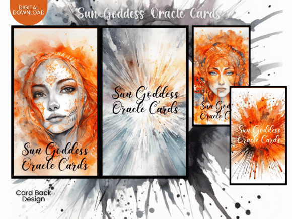 Download Sun Goddess Oracle Card Templates Orange - Card templates Collection