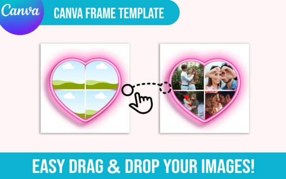 Download Editable Canva Frame Heart Photo Collage - Premium Resources