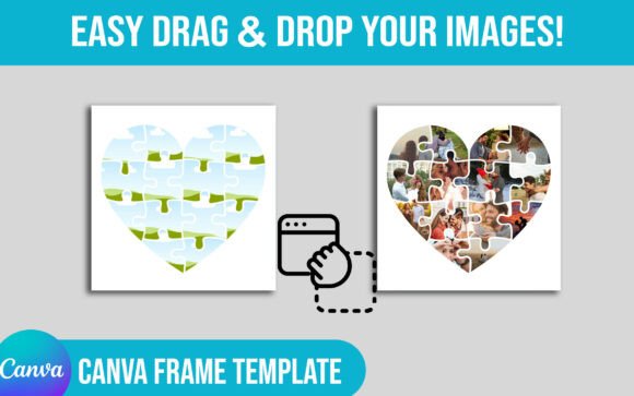 Download Canva Editable Heart Photo Collage - Premium Resources
