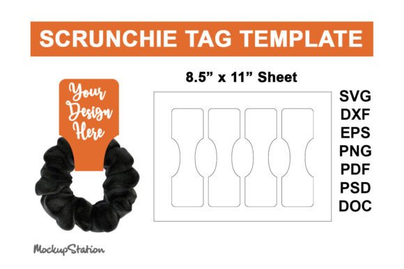 Download Scrunchie Tag Template SVG | Printable - Scrunchie tag template Collection